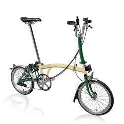 Brompton M type 6 speed - Ivory & Racing Green